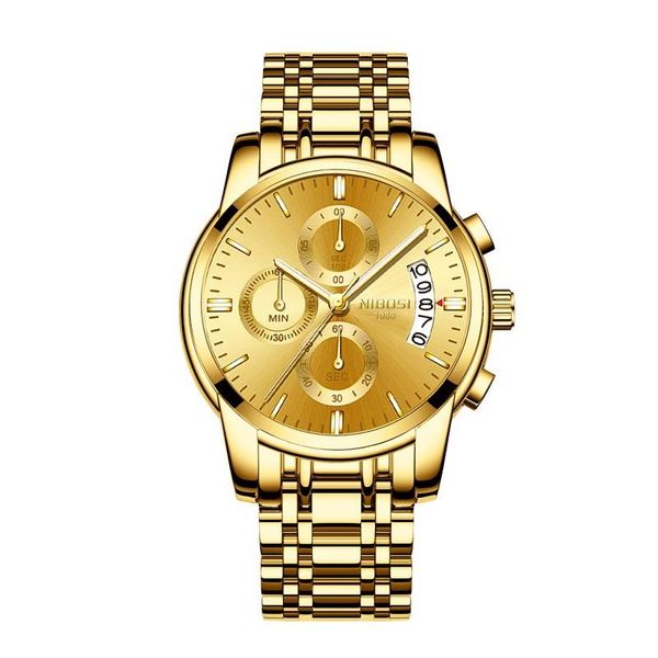 

wristwatches watch business men's multi function six pin quartz, Slivery;brown