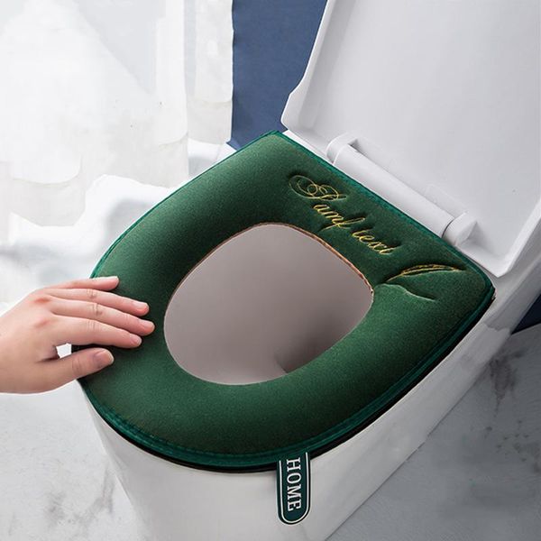 

toilet seat covers 1pcs cover universal warm soft wc mat household washable zipper with flip handle accessories