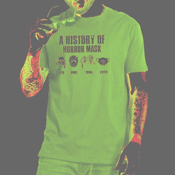 

men's t-shirts a history of horror mask herren fun t shirt gift tshirt 100% cotton soft tee, White;black