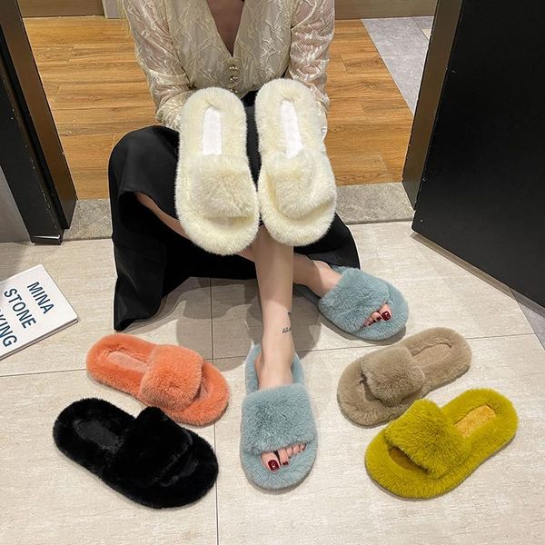 

slippers furry 300 15, Black