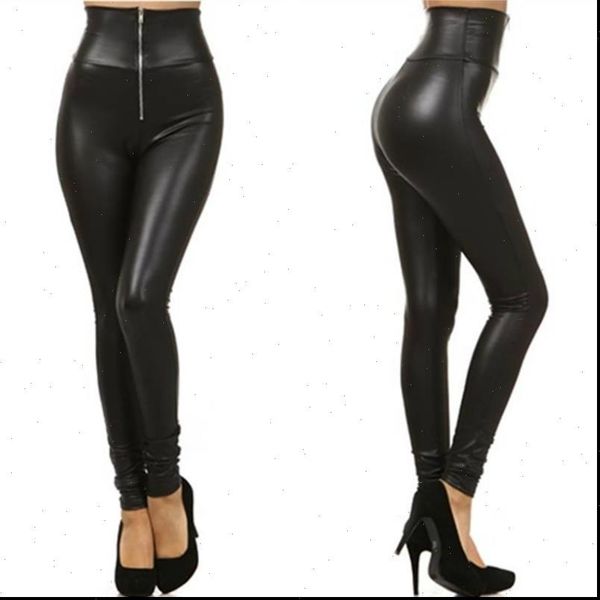 

plus size black leather pu womens leggings high waist pants fashion clothing