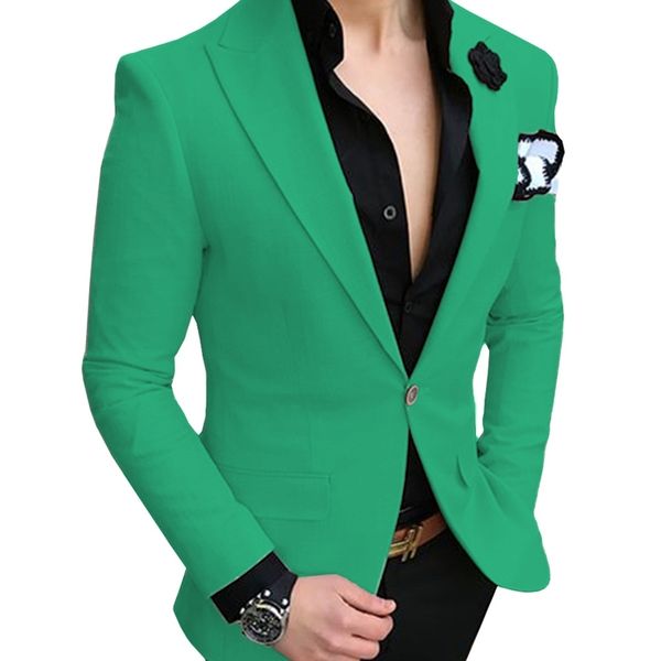 

men's suits & blazers suit lapel-peaked green homme jacket a formal button-down vintage flabby tuxedo retro dinner prom blazer suit ( o, White;black