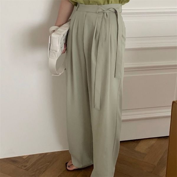 

women's pants & capris new arrival fashion solid loose plus size ol summer high waist slim femme ladies casual wide leg trouse, Black;white