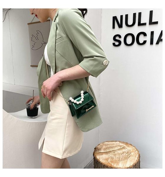 

fashion messenger shoulder bag girl's small fresh pearl handbag trend all-match mini bags solid color chain handbags cross body