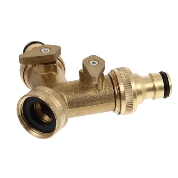 

smart home control y-shaped garden tap connector adapter supplies with 2 hose