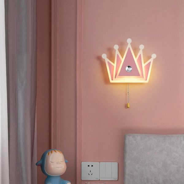

wall lamp creative led indoor children's bedroom butterfly crown design simple men and women room bedside