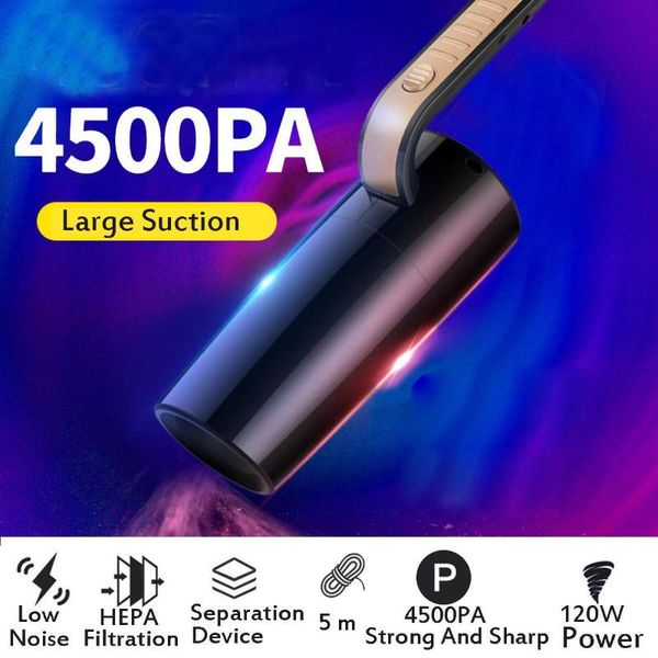 

vacuum cleaner 4500pa suction portable car vehicle wireless handheld 12v 120w mini for cleaning