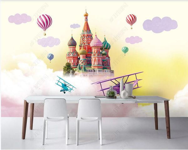 

wdbh 3d wallpaper custom p modern children's colorful castle balloons living room home decor 3d wall murals wallpaper for walls 3 d