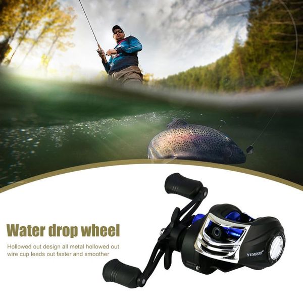 

baitcasting reels metal coil spinning reel boat fishing wheel 7.2:1 low profile hollow for saltwater tackle tool