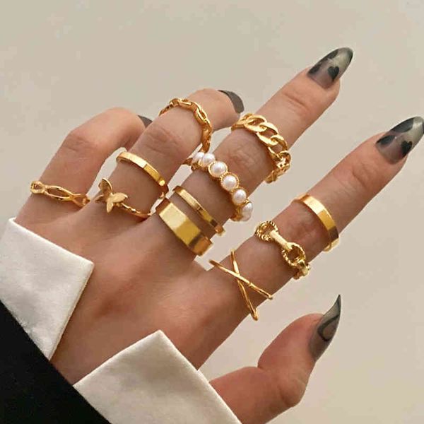 

ring iparam bohemian gold geometric hollw out wide set women's vintage butterfly circle joint boho finger rings jewelry, Silver