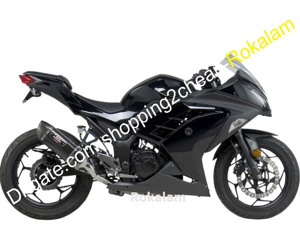 Para Motocicletas Kawasaki Ninja ZX300 EX300 Ninja Ex 300 300R 2013 14 15 2016 Popular Black Sportbike ABS Fairing Kit (moldagem por injeção)