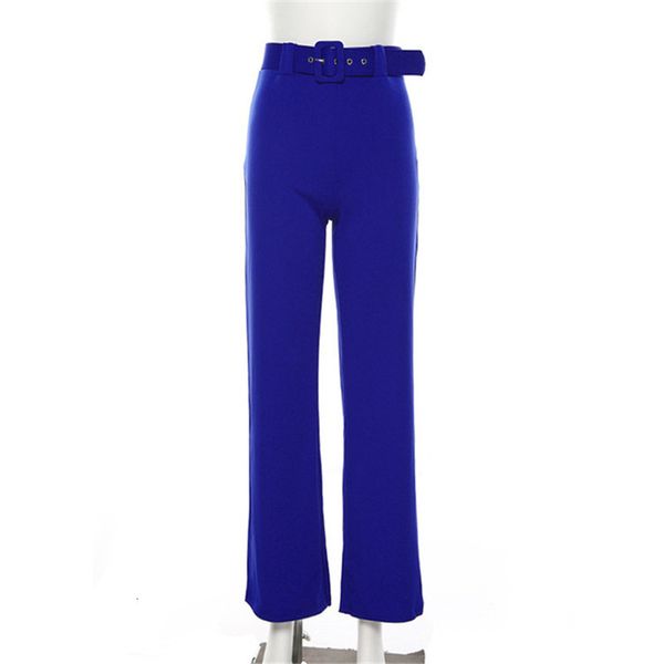

women's pants & capris 2021 ladies enlarged waist high color solid leg wide pants, Black;white