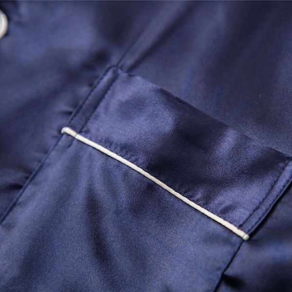 

side pajamas set faux nightgown + broek long mouwen loungewear, Black;brown