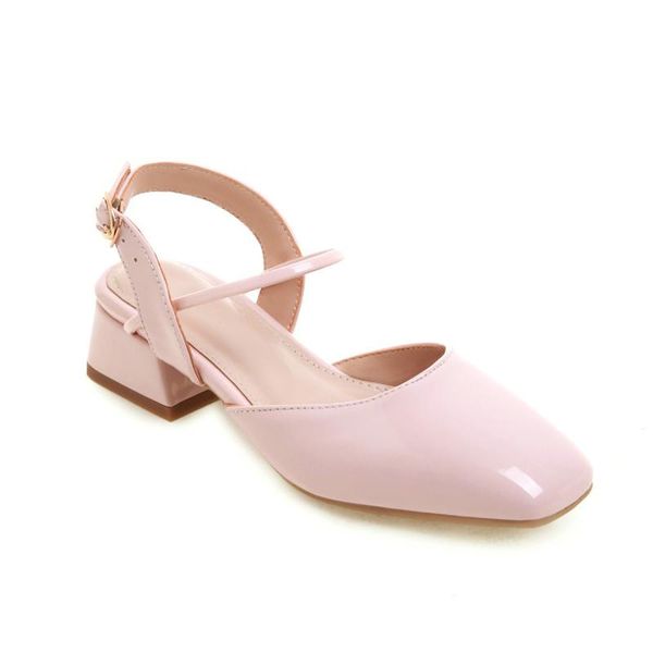 

small fresh 2021 spring and summer style with square head sandals 32-43, Black