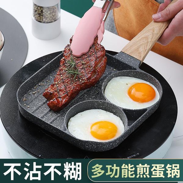 

pans multifunctional frying pan with four-hole non-stick saucepan for breakfast maker omelet steak egg pancake cookware