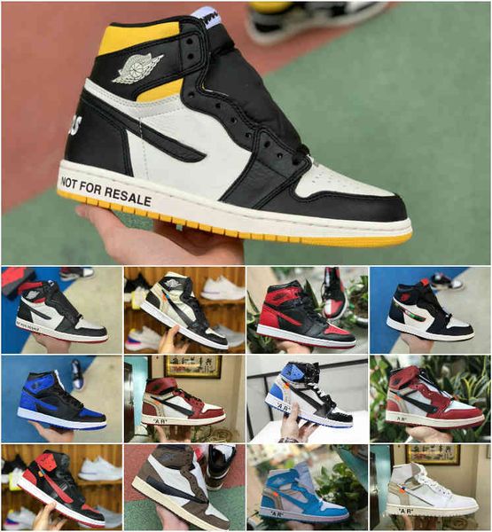 

2021 designer travis scotts x 1 high og mid shoes tn black white men women toe royal banned bred 1s not for resale presto shoes