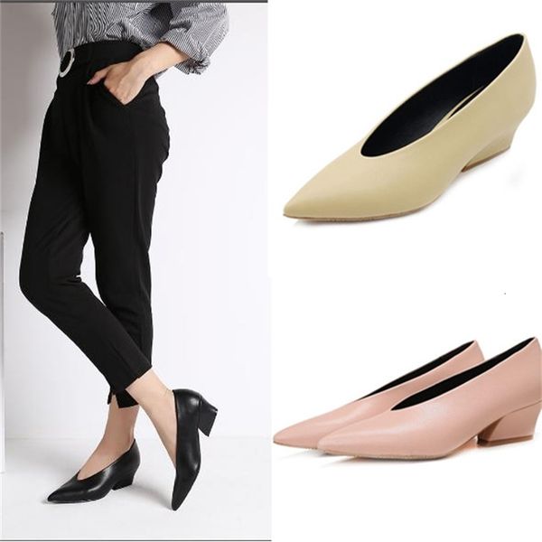 

slippers european and american chunky pumps pointed to toe dressed in women's designer shoes high heels for women cg6x, Black