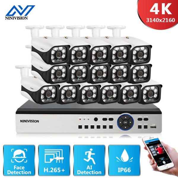 

security camera system kit 16 channel dvr outdoor white 8/16pcs 8mp kits wireless