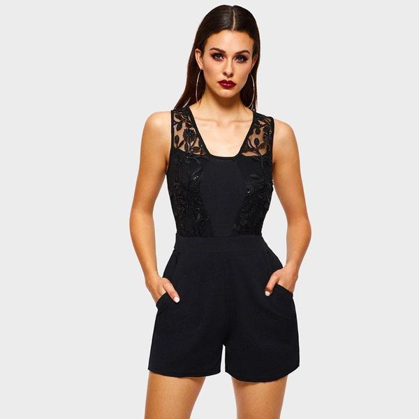 

women's jumpsuits & rompers women casual black spring office lady simple slim straight high waist plain lace female fashion goth, Black;white