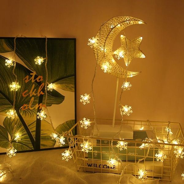 

strips 6m 40led snowflake string light christmas garland fairy led ball lanterns xmas outdoor wedding party home decor 2021