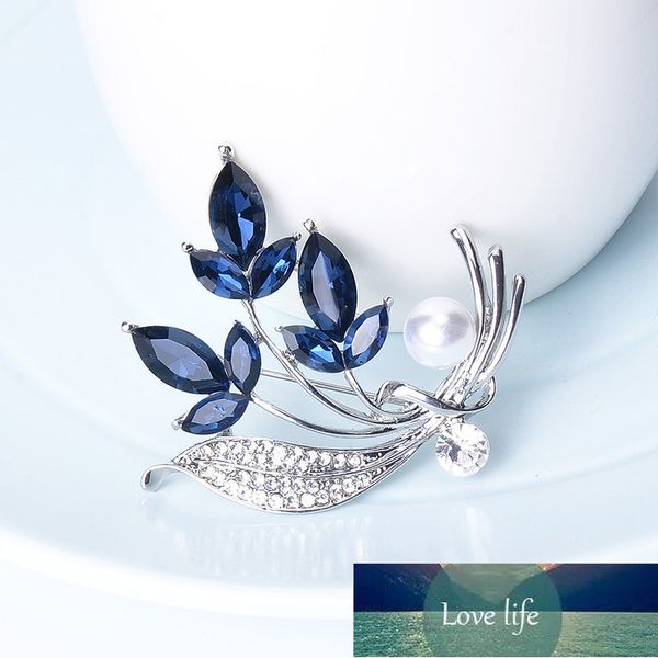 

rhinestone flower brooch bouquet blue crystal corsage pins broches para ropa mujer gift for women girls factory price expert design quality, Gray