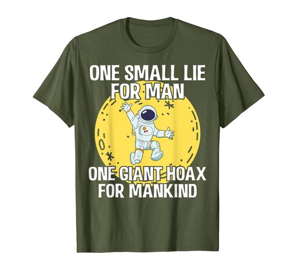 

one small lie for man - conspiracy astronaut shirt, White;black
