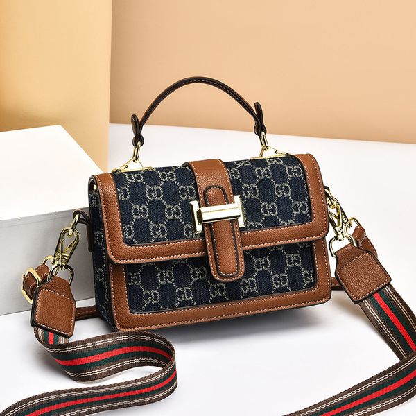 

luxury handbags letter portable women's 2021 summer new fashion texture foreign style single bag wide shoulder belt messenger small