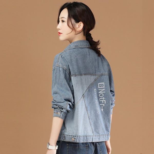 

women's jackets loose embroidered denim female jacket spring versatile thin d7481 uitc, Black;brown