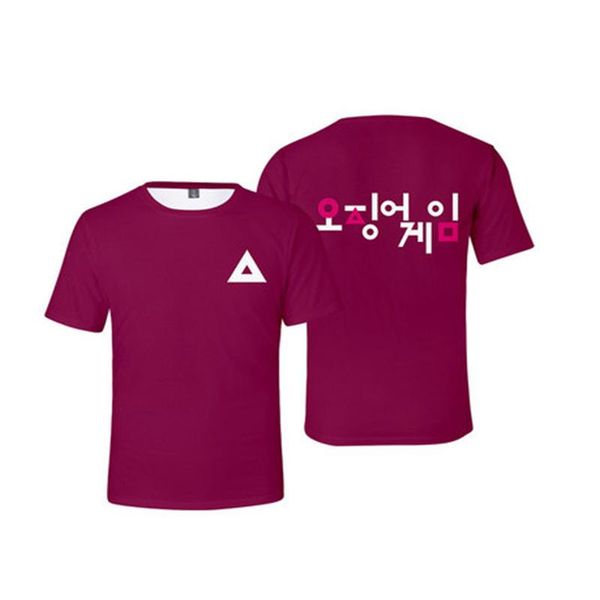 

men's t-shirts 2021 squid game merch red 067 3d print t-shirt summer short sleeve shirt for men and women streetwear, White;black