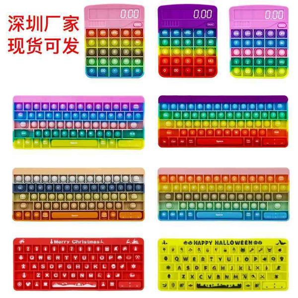 

new creative rodent killing pioneer silicone rainbow keyboard decompression printing calculator