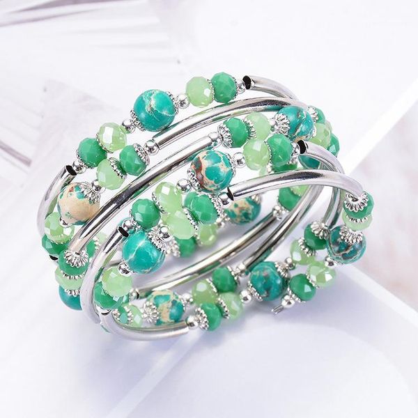 

creative natural stone faceted crystal winding bracelet emperor stone multi-layer fashion bracelet bohemian beach summer1, Black