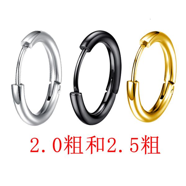 

earrings, earrings, titanium steel thick thin coils, quan zhilong's same circle, stainless earrings, Golden