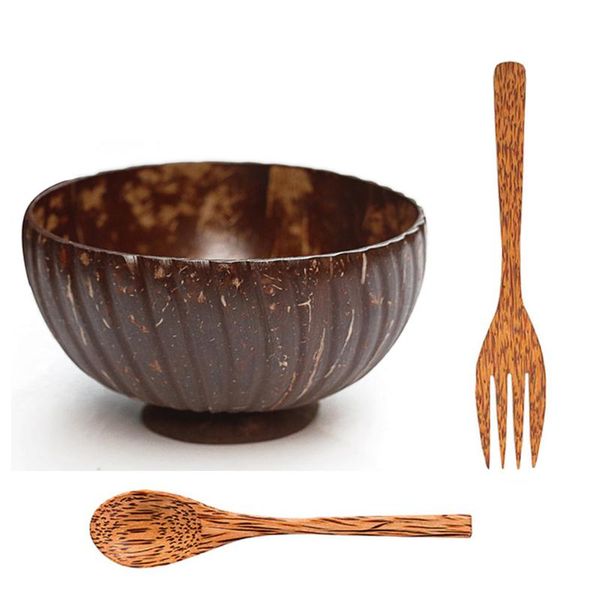 

bowls natural coconut bowl eco-friendly soup salad noodle rice wooden fruit container handicraft kitchenware
