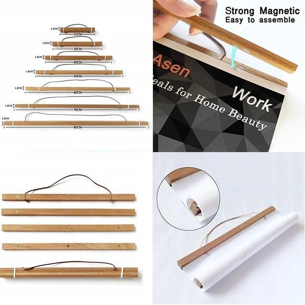 

frames hanging picture frame 21-70 cm magnetic wooden po painting canvas poster art