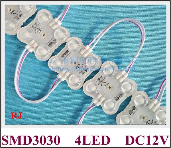 

injection led module light dc12v smd 3030 4 2.5w 160lm 40mm*40mm*8mm with lens aluminum pcb transparent style high bright modules