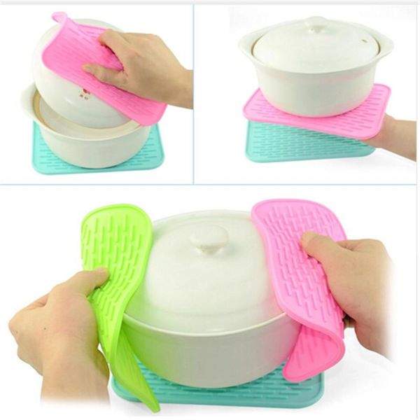 

mats & pads silicone pot holder trivet heatproof heat resistant mat mitts pack thicker kitchen tool