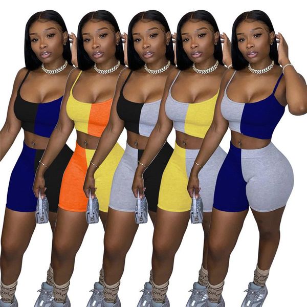 

women's tracksuits strapless sleeveless crop and short 2 pieces set tight club party lady fashion, Gray