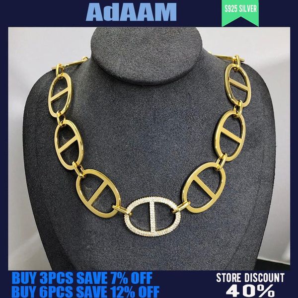 

chains s925 sterling silver august golden yellow large pig nose necklace female fashion personality luxury jewelry bohemian style