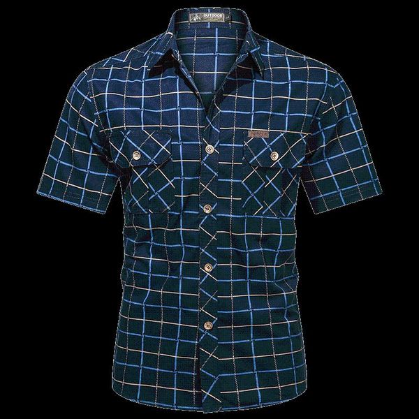 

men's casual shirts men cotton plaid male short sleeve shirt man fashion two pockets slim fit korean clothes, White;black