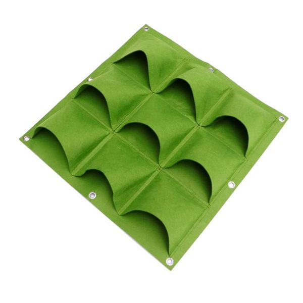 

planters & pots felt planting bag wall hanging vertical 12-pocket planter growing for garden outdoor (green, 50cmx50cm flat bottom