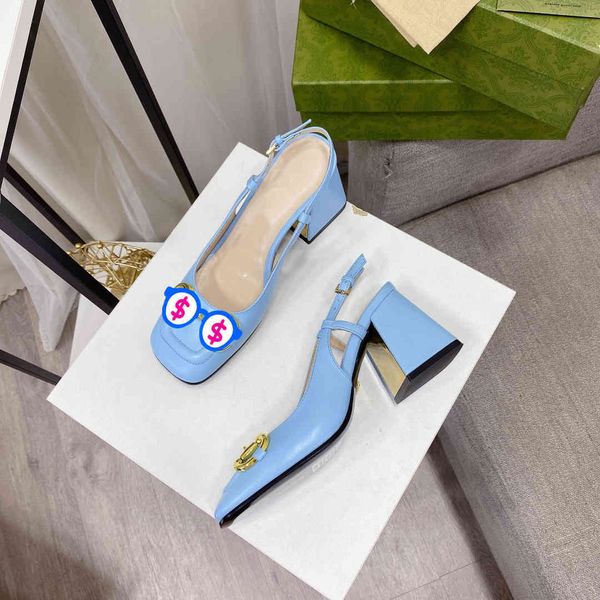 

name sandals slippers ,5cm hollow high heels kanyess slides classic button horseshoe heel leather sole black and white pink yw