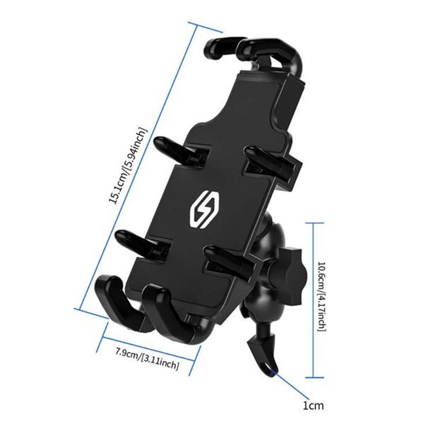 

cell phone mounts & holders metal motorcycle rearview mirror mount stand holder for 4.7-6.8\" cellphone x3ud