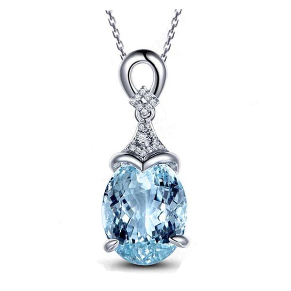 

pendant necklaces moonrocy silver color blue crystal necklace chokers wedding jewelry wholesale choker for women girls gift drop