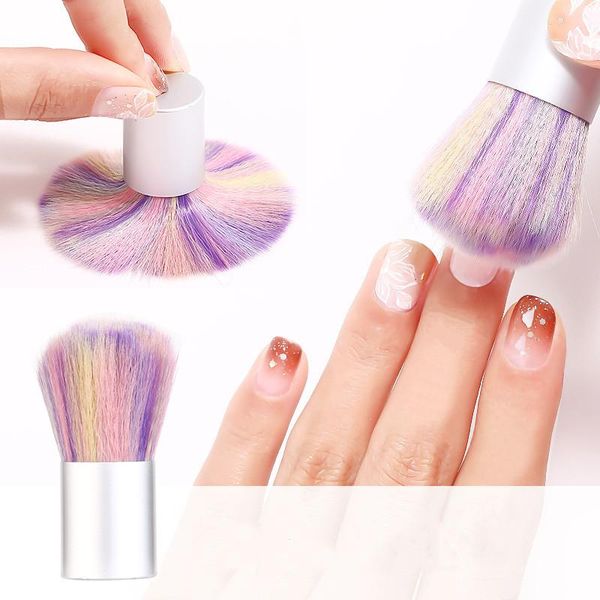 

nail brushes art dust clean brush manicure pedicure acrylic makeup polish nylon round gradient uv gel powder remove, Yellow