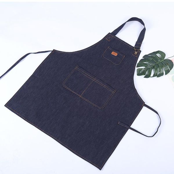

aprons denim apron adjustable multi-pocket kitchen cooking for women men