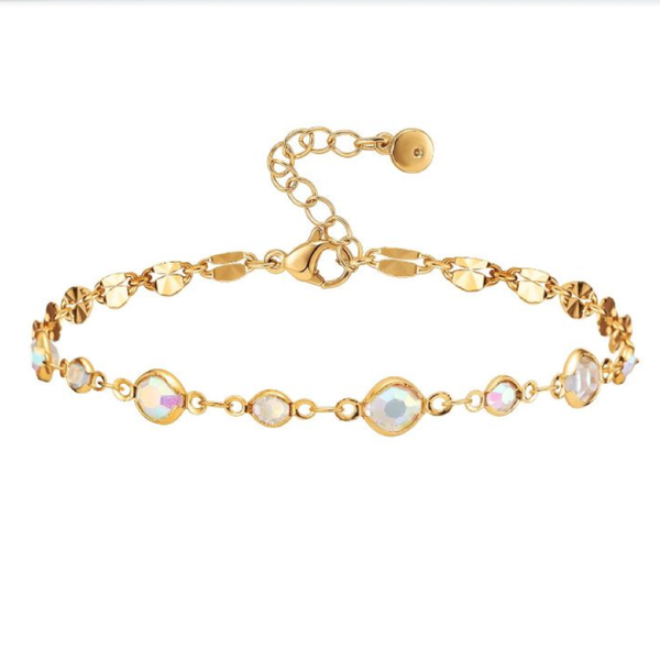 

anklets european and american women's copper-plated real gold hao stone adjustable fine anklet for women, Red;blue