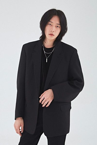 

men's suits & blazers 2021 spring and autumn casual suit korean japanese loose trend versatile large coat, White;black