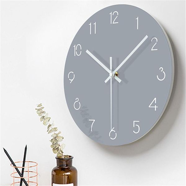 

mirror-like acrylic wall-clock modern design 12 inch solid color 3d quiet movement art clocks reloj de pared bedroom decoration wall