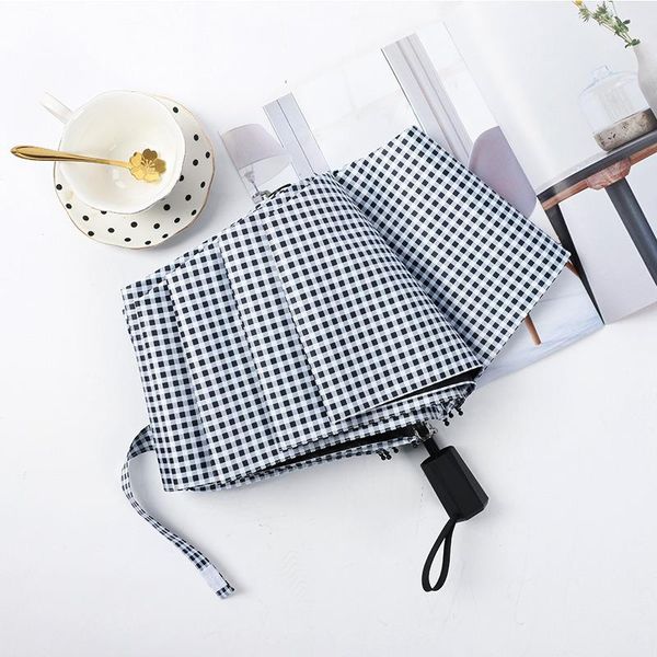 

umbrellas three fold umbrella rain men windproof folding male sunshade anti uv parasol women's