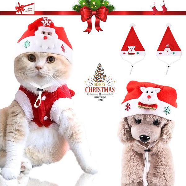 

dog apparel cute christmas pet hat santa claus for cat cap fancy dress costume year clothes decoration accessories 30
